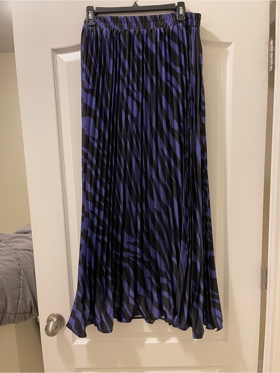 Dressed in LALA Dresses & Skirts - Burnt Toast Black and Purple Zebra-Print Pleated Maxi Skirt